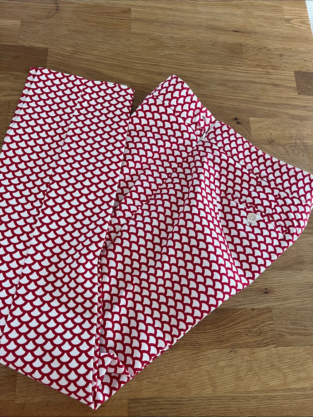 Red and white Pencil leg pants